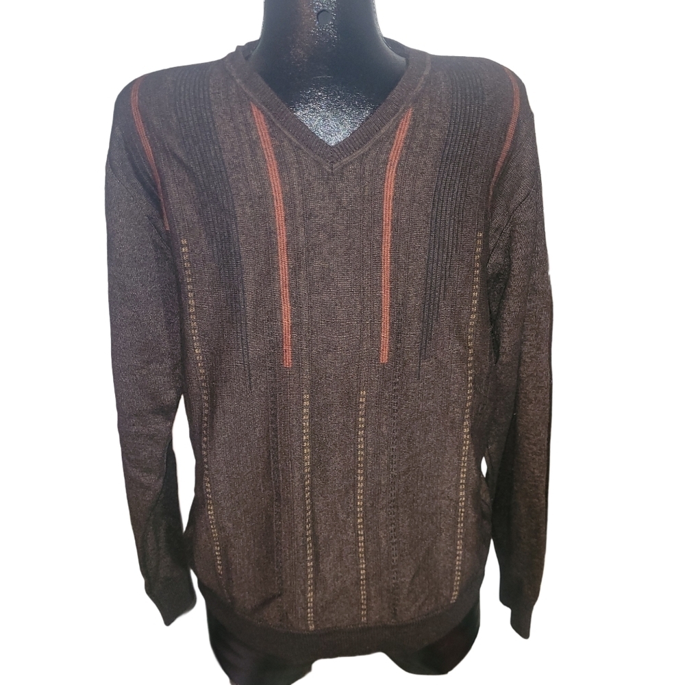 Vintage Mens Modango V Neck Wool Blend Sweater M